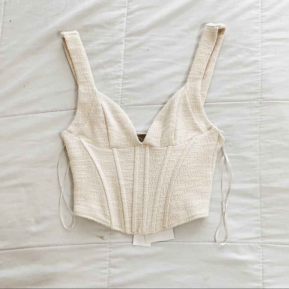 Zara off white structured corset top